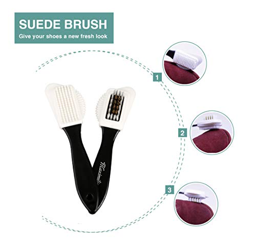 Shoe Brush, Suede & Nubuck 4-Way Brush + Eraser, Premium Shoe Cleaner Kit