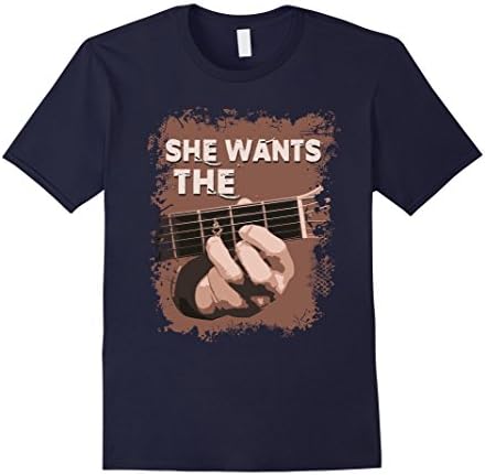 Mens She Wants The D Chord Guitar T-shirt Large Navy