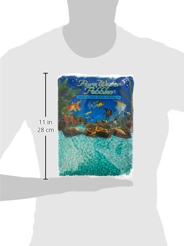Pure Water Pebbles Aquarium Gravel, 5-Pound, Turquoise