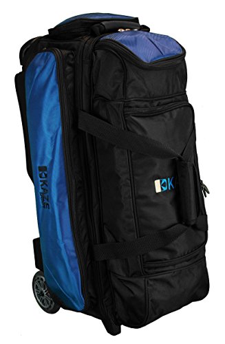 KAZE SPORTS 3 Ball Bowling Roller with Color Match Add On Spare Tote and Accessories Pack (Blue)