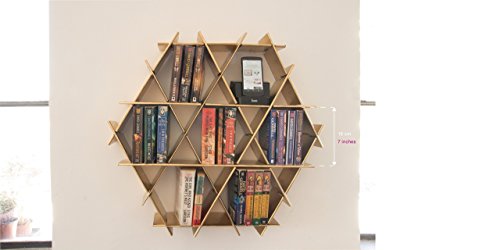 Modern Floating shelves, book shelf made of Cardboard, bookcase, wall shelf, Ruche shelving unit medium- chrome finish
