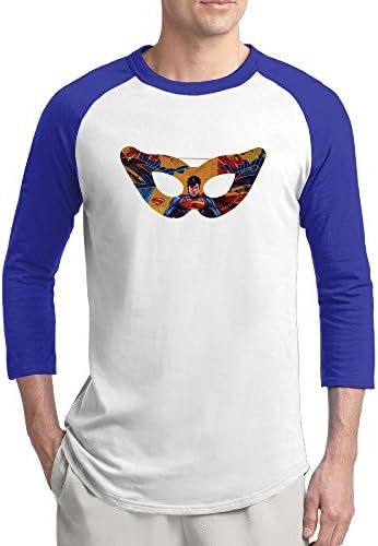 Superman Masked Masked Men's Vintage Baseball 3/4 Sleeve Plain Raglan Shirts