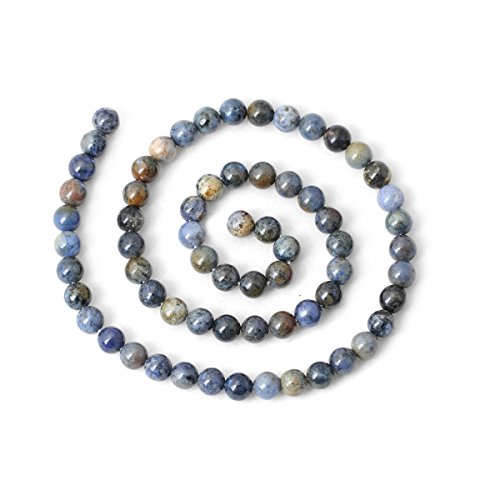 Qiwan 60PCS 6mm Natural Sunset dumortierite Gemstone Beads Gem Round Loose Beads for Jewelry Making 1 Strand 15"