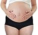 Intimate Portal Women Under the Bump Maternity Boyshort Brief Pregnancy Cotton Underwear Cotton 2-Pk Black M