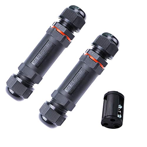 CESFONJER 2 Stück IP68 Wasserdicht Kabelverbinder Verbindungsmuffe für Ø1-13 mm Kabeldurchmesser, Kabelverbindung im…