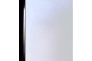 DUOFIRE Privacy Window Film Frosted Glass Film Matte White Static Cling Glass Film No Glue Anti-UV Window Sticker Non Adhesive for Privacy Office Meeting Room Bathroom Living Room DS001W 17.4x78.7in