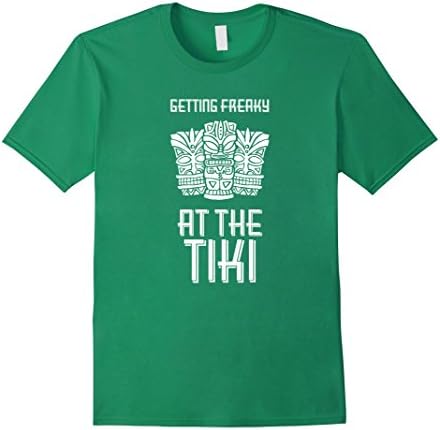 Men's Getting Freaky at the Tiki Shirt, Tiki Mug Luau Party Tee XL Kelly Green