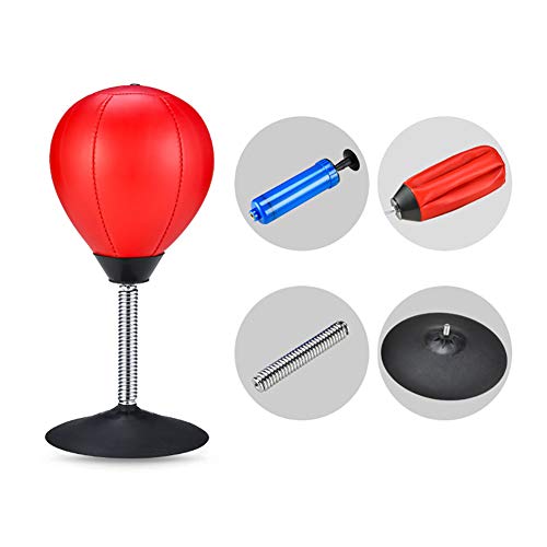 Cotowin Boxing Desktop Punching Ball Heavy Duty Suction Pressure Relieve Freestanding Boxing Bag Desktop Vent Ball Boxing Training Practise De-Stress Sandbag Toy