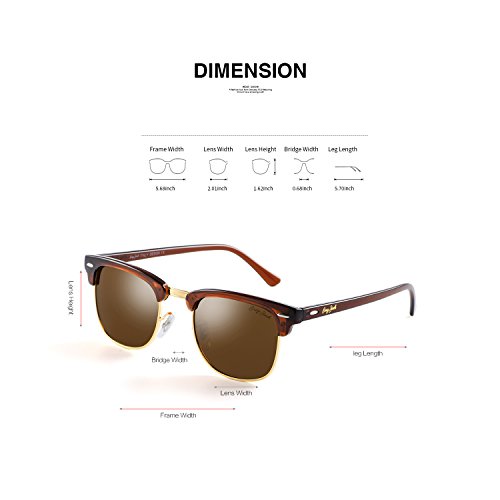 GREY JACK Classic Polarized Half Frame Mirrored Sunglasses Fashion