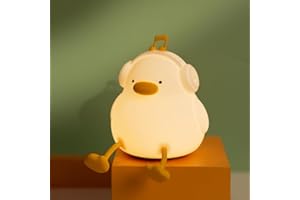 ATSUI Night Light for Kids, Squishy Duck Design, 3 Level Dimmable, Silicone Construction
