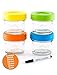Glass Baby Food Storage Containers - Set contains 4 Small Reusable 4oz Jars with Airtight Lids - Safely Freeze your Homemade Baby Food