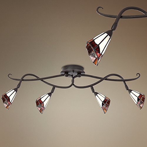 Pro Track Tiffany Glass Scroll Ceiling Track Light