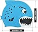 STARTSMART Kids Fun Silicone Swim Cap for Boys and Girls - Sharks & Minnows by Start Smart (Blue)