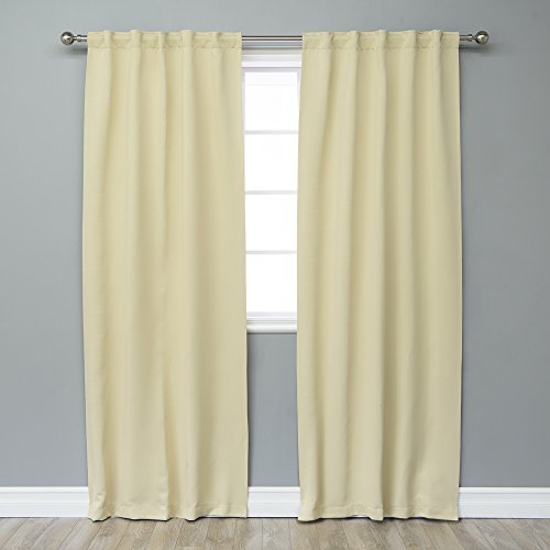 image for Best Home Fashion Premium Thermal Insulated Blackout Curtains - Back T