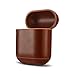 Leather Case for Apple AirPods, Classic Series - Air Vinyl Design, Protective Case Cover (Saddle Brown)