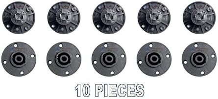 10 Pack 4 Pole Pin Female Speakon Round Chassis Mount Connector Coupler Audio