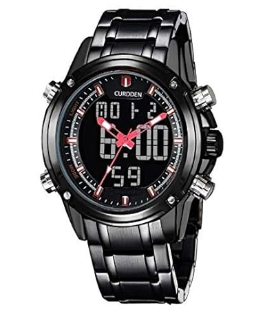 Analogue Digital Black Dial Day and Date Mens Watch