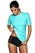 CharmLeaks Rash Guard for Women SPF Rashguard Swimsuits Short Sleeve uv Swim Shirts Water Shirts, S Aqua