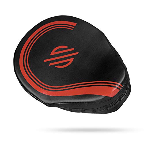 Sanabul Core Series Curved Boxing MMA Punching Mitts (Black/Red)