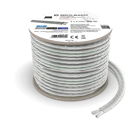 OEHLBACH Silverline SP-40 Stereo HI-FI luidsprekerkabel, luidsprekerkabel met SPOFC (verzilverd koper) 2 x 4 mm², mini-spoel, luidsprekerkabel, 10 m