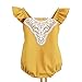 Baby Girls Romper Sunsuit Jumpsuit with Headband, Yellow, 6 Months