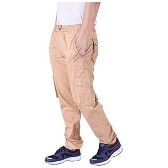 Buy Mountain Colours Men's Solid Regular Fit Track Pants (Khaki, L) at