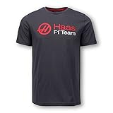 Haas American Formula 1 F1 Gray Team Logo Shirt (Large)