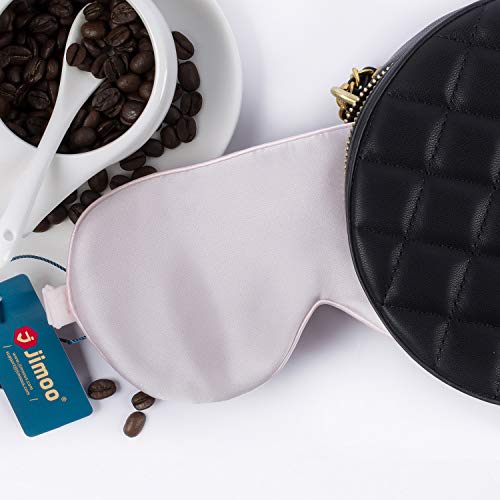 Natural Silk Sleep Mask, Super-Smooth & Soft Eye Mask with Adjustable Strap, Blindfold, Perfect Blocks Light, Pressure Free for A Full Night's Sleep (Pink) - Thumbnail 2
