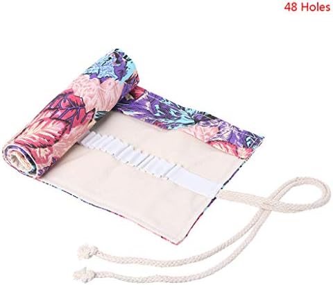 follwer0 12/24/36/48/72 Holes Canvas Wrap Roll Up Pencil Bag Pen Case Holder Storage Pouch