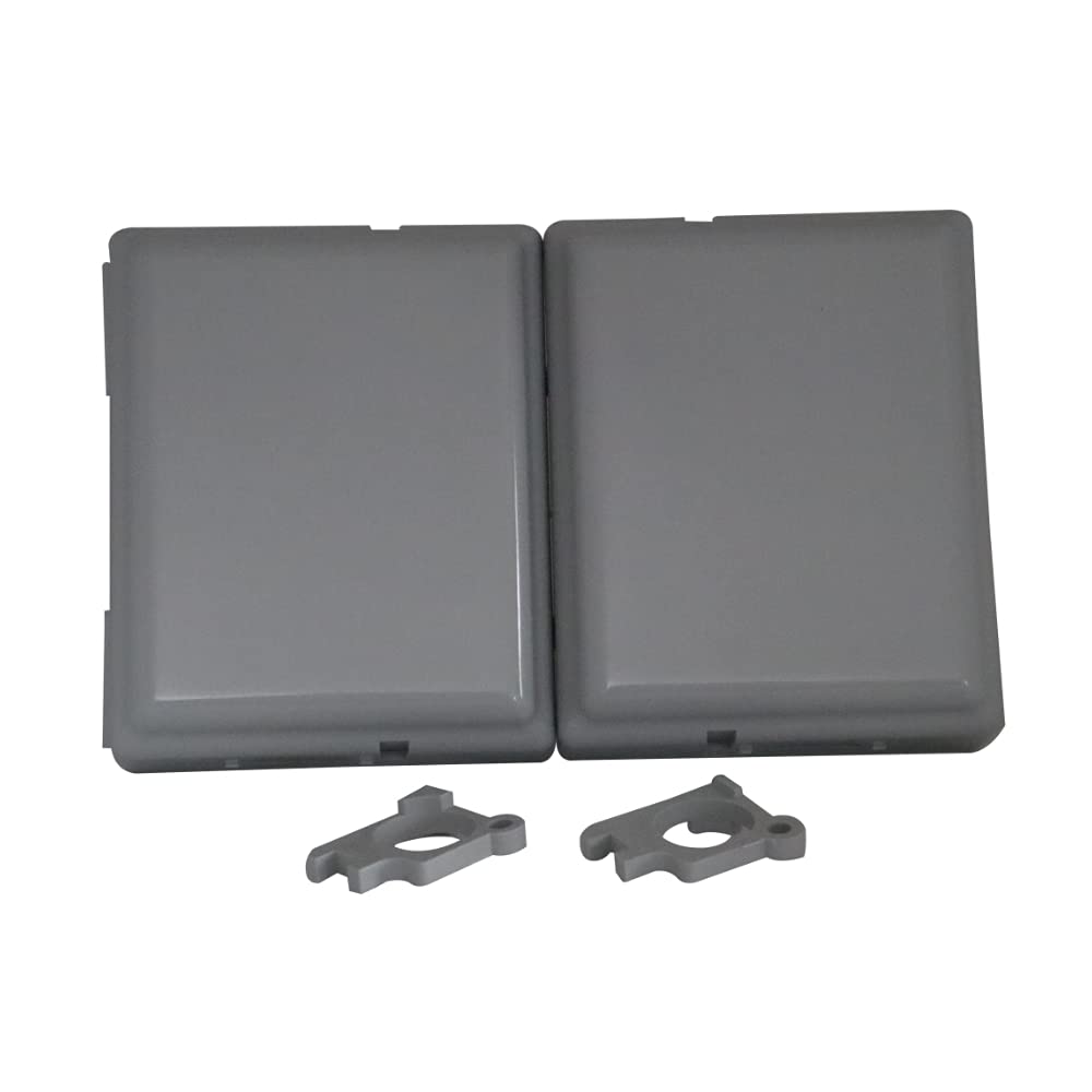 SocketLoc UK Electrical Key Lockable Twin Plug Socket Protector Cover - Grey