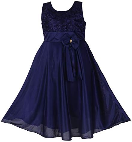 Princeandprincess Girl's Ethinic Dress Satin Lycra Frock