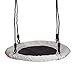 Swinging Monkey Products Fabric Saucer Spinner Swing - Fun! Easy Install on Swing Set or Tree, Nylon Rope with Padded Steel Frame (Gray)