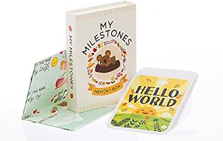 Baby Milestone Cards 3-in-1 Gift Set ★ New Baby / Baby Shower Gift ★Complete with Book-themed Keepsake box and wall chart