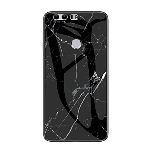 MadBee Case for Huawei Honor 8 [with Screen Protector],9H Tempered Glass Back Cover [Marble Pattern Design] + Soft TPU Silicone Bumper [Shock Absorption] Fully Protective Case (Marble 4) — image 1