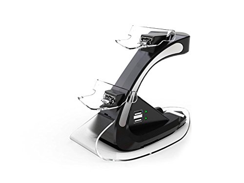 Supremery PS4 / PS4 Slim / PS4 Pro Dualshock 4 Charger Dockingstation [2 Extra USB Outputs] Charging Station for Sony Playstation 4