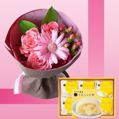 Amazon Co Jp 誕生日プレゼント ピンク花束 ふわふわカスタードクリームケーキ6個入 お母さんへのメッセージカード付き Se 食品 飲料 お酒