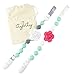 Pacifier Clip Girl, BPA Free Silicone Teether, Set of 2 (Coral/Mint/White/Gray)