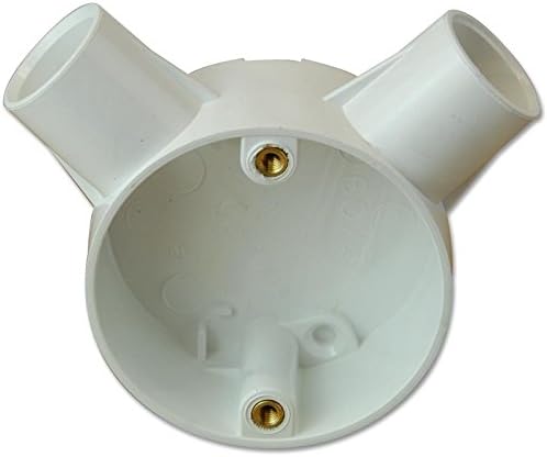 2 Way Angle Box 20MM Conduit Body Type Circular. 2 Way Angle Conduit Colour White External Height 30