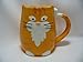3-d Figural Orange Tabby Cat 16 Oz Coffee Tea Mug Cup Hand Painted By Tag