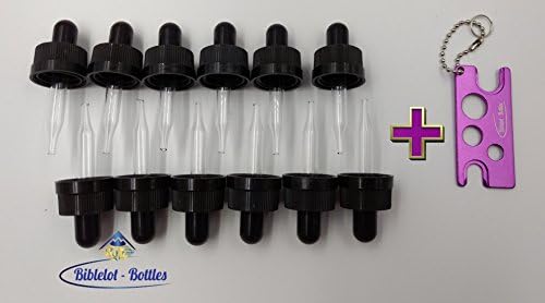 5ml Glass Eye Droppers,Oil Dropper Compatible with 5ML doTerra Essential Oil Bottles, Child Resistant Caps,Oil/Roller Bottles. (Purple, 12)