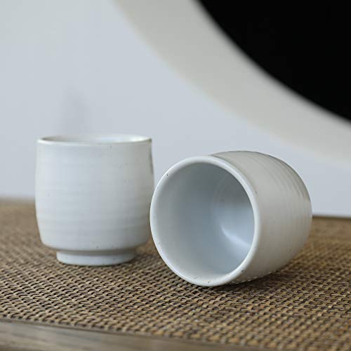 TEANAGOO TC07, Pottery China Tea Cup For W07, 5.8 oz, Ruware, White, 4 pcs/Box