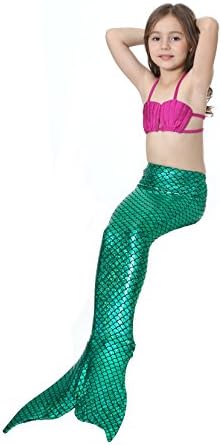 Sparkle Mermaid Tails for Swimming with Monofin Green Style for Kids