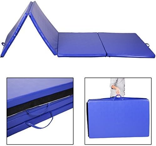 Yoga Mats Folding Gymnastics Gym Exercise Stretching Blue (4'x10'x2")