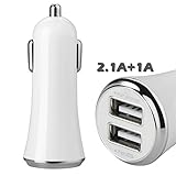 Dual USB Rapid Car Charger for Cellphone [2.1 A + 1 A] for Iphone 6 6s Plus iPhone 5s 5 5c 4s, Samsung Galaxy S6 Edge Plus Note 5 4 S5 Tab S, Lg G4, HTC One M9, Nexus 5,MP3，And More