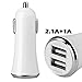 Dual USB Rapid Car Charger for Cellphone [2.1 A + 1 A] for Iphone 6 6s Plus iPhone 5s 5 5c 4s, Samsung Galaxy S6 Edge Plus Note 5 4 S5 Tab S, Lg G4, HTC One M9, Nexus 5,MP3，And More