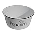 White Ename Large Popcorn Bowl with Black Lettering, Serving Bowl