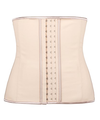 Lttcbro Womens Latex Waist Training Corset Steel Boned Underbust