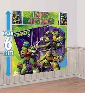 Teenage Mutant Ninja Turtles Scene Setter Happy Birthday Party Wall Poster 6 ft