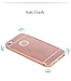 For Apple iPhone 5 5s SE Case, FLOVEME [Slim Fit] [Metal Aluminum Bumper] Premium Ultra Thin Luxury Make Up Mirror with Electroplate Frame No Slip Hard Back Holder Cover - Rose Gold