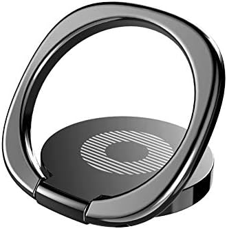 attrasfjwanrw 360° Finger Ring Desk Stand Holder, Universal Phone Stand Magnetic Car Bracket Black